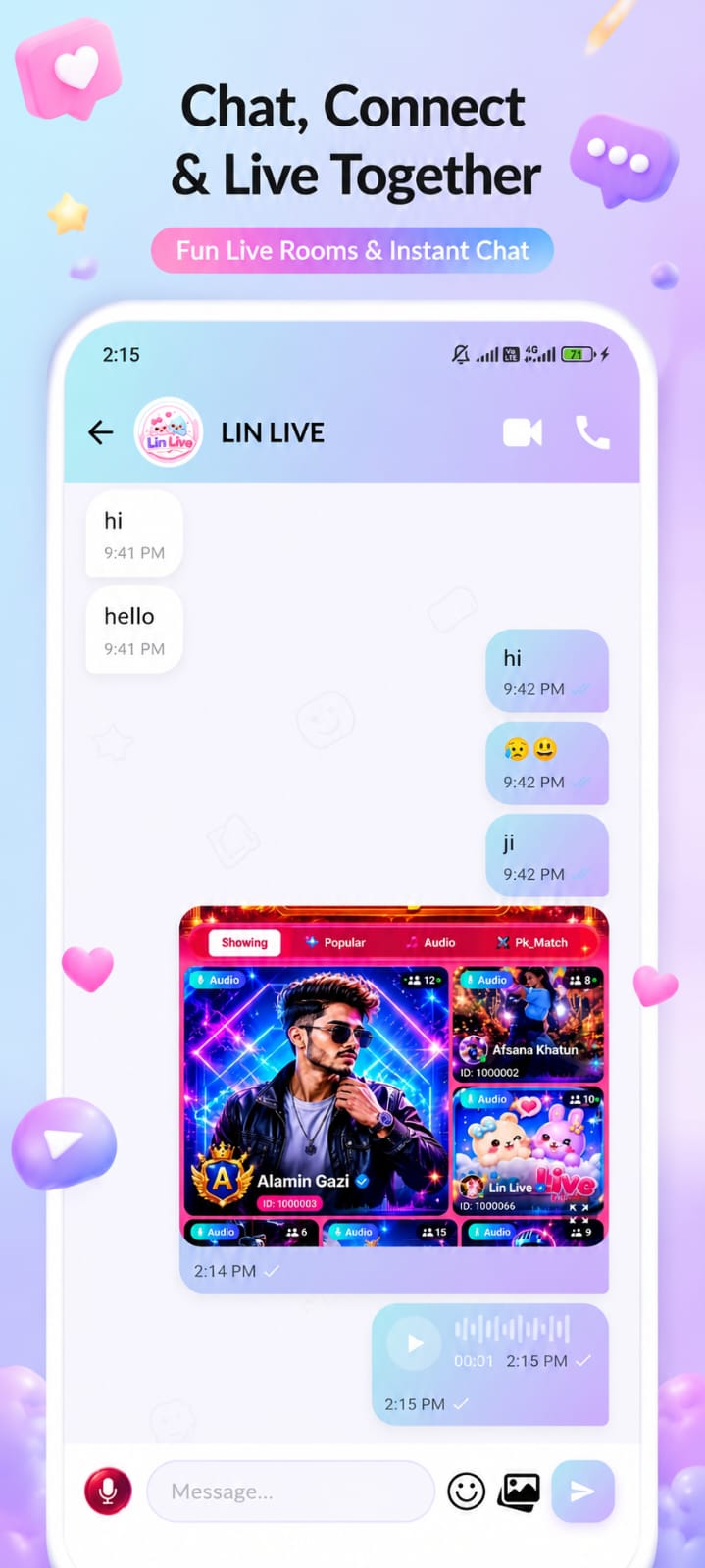 Live room preview